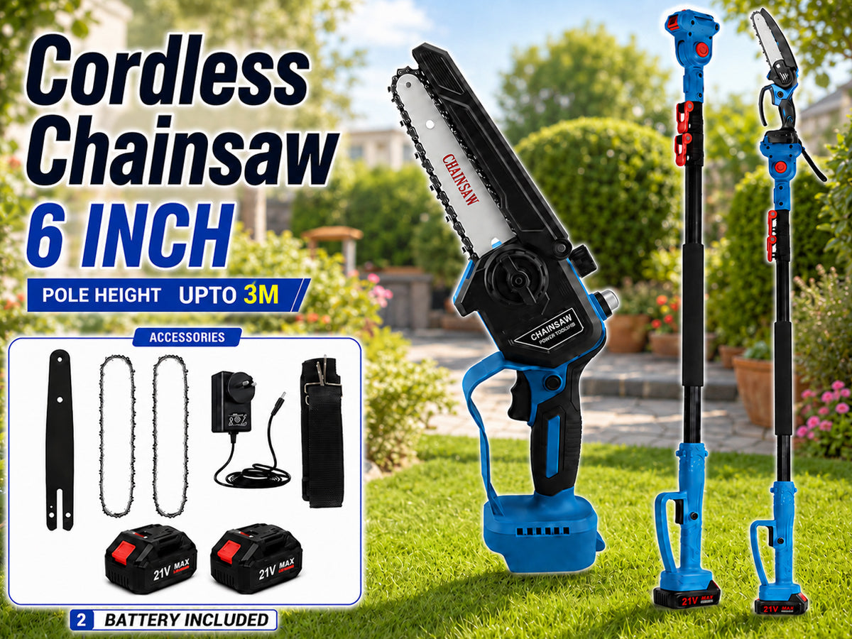 Cordless Chainsaw Mini Chain Saws with Extension Pole