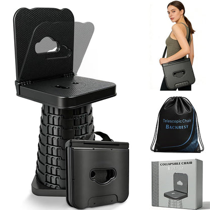 Portable Folding Stool with Backrest