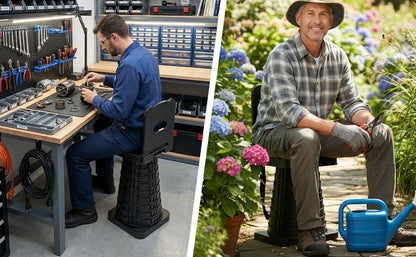 Portable Folding Stool with Backrest