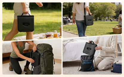 Portable Folding Stool with Backrest