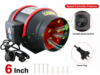 6inch inline Duct Fan with Controller