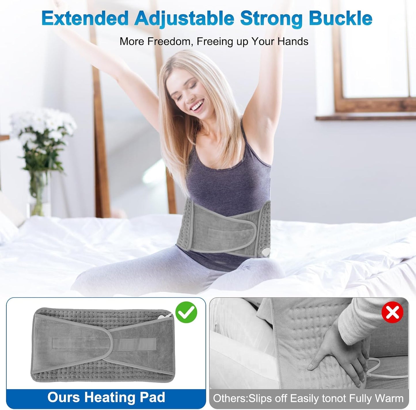 Electric Heating Pad – Adjustable Heating Pad Waist Belt