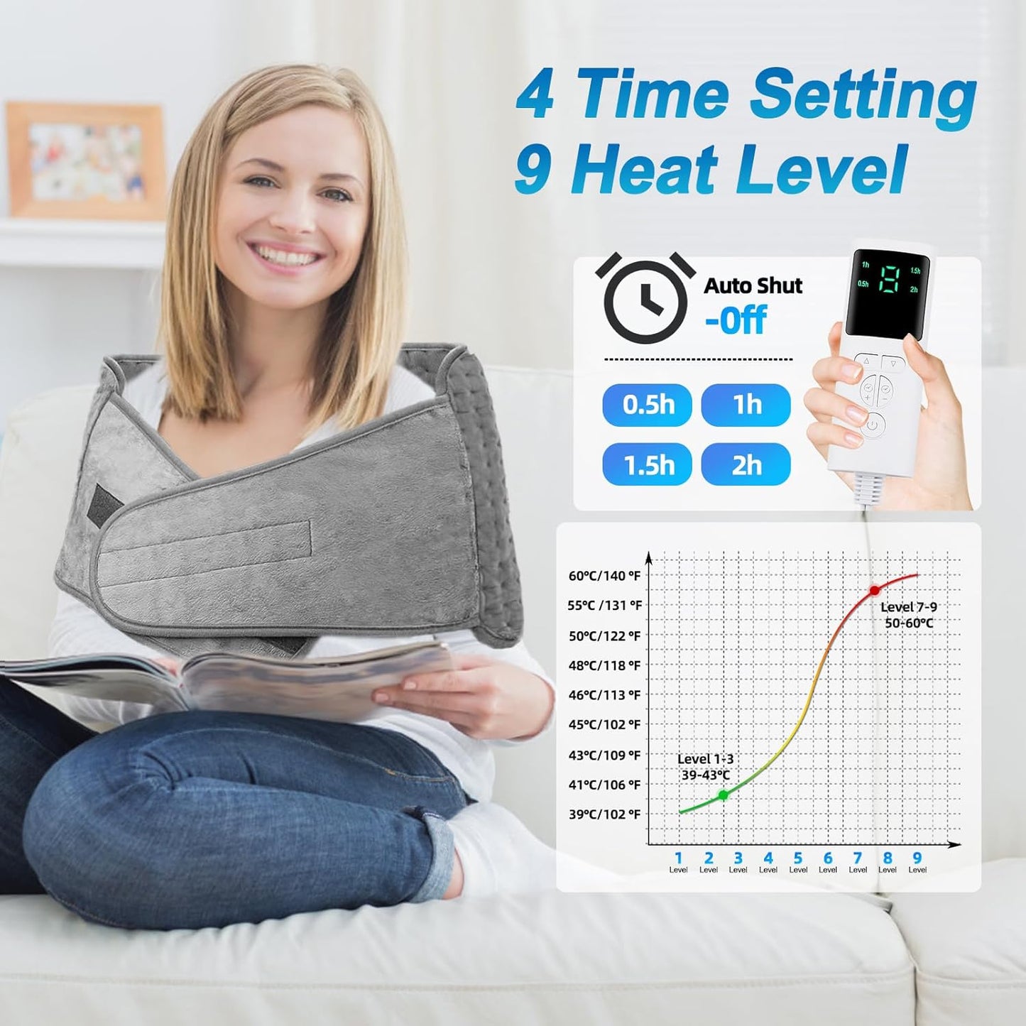 Electric Heating Pad – Adjustable Heating Pad Waist Belt