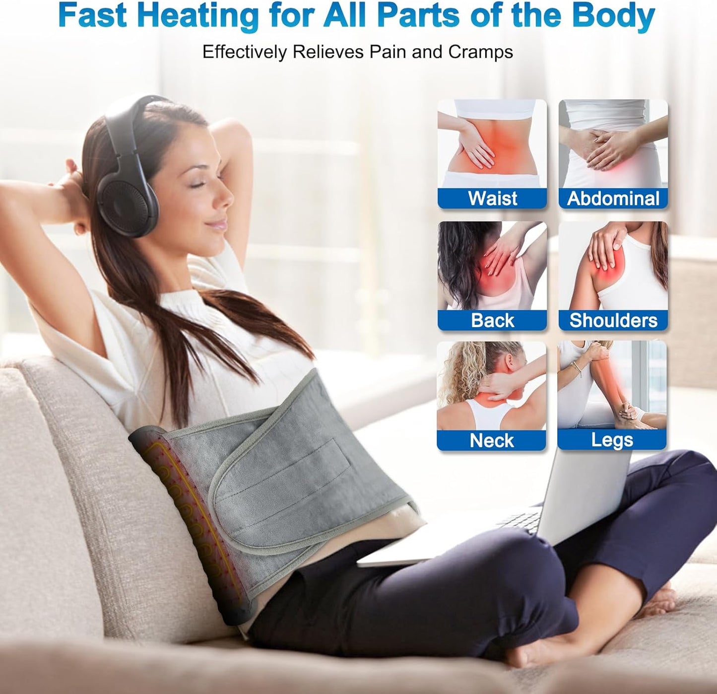 Electric Heating Pad – Adjustable Heating Pad Waist Belt