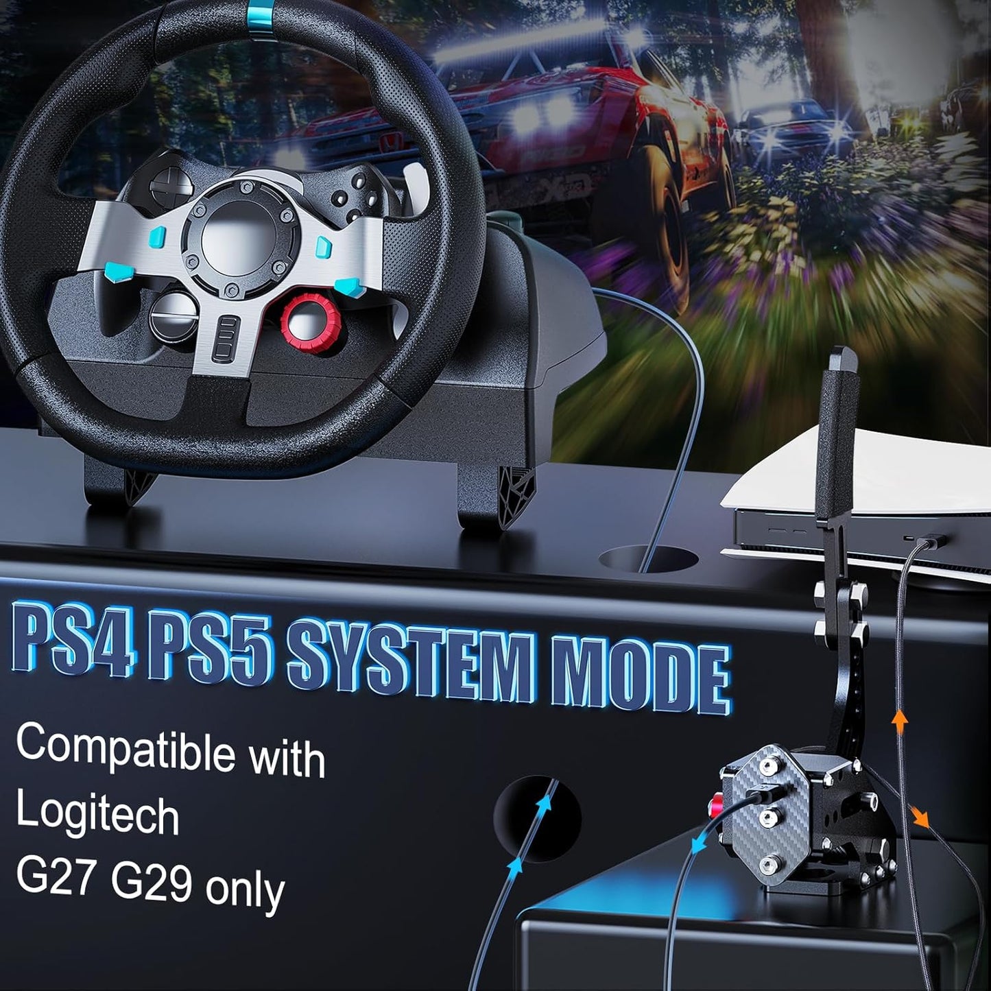 PC Xbox PS5 USB Gaming Handbrake for Logitech Wheel