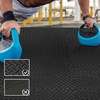 12 Pack EVA Foam Gym Interlocking Floor Puzzle Mats - Black