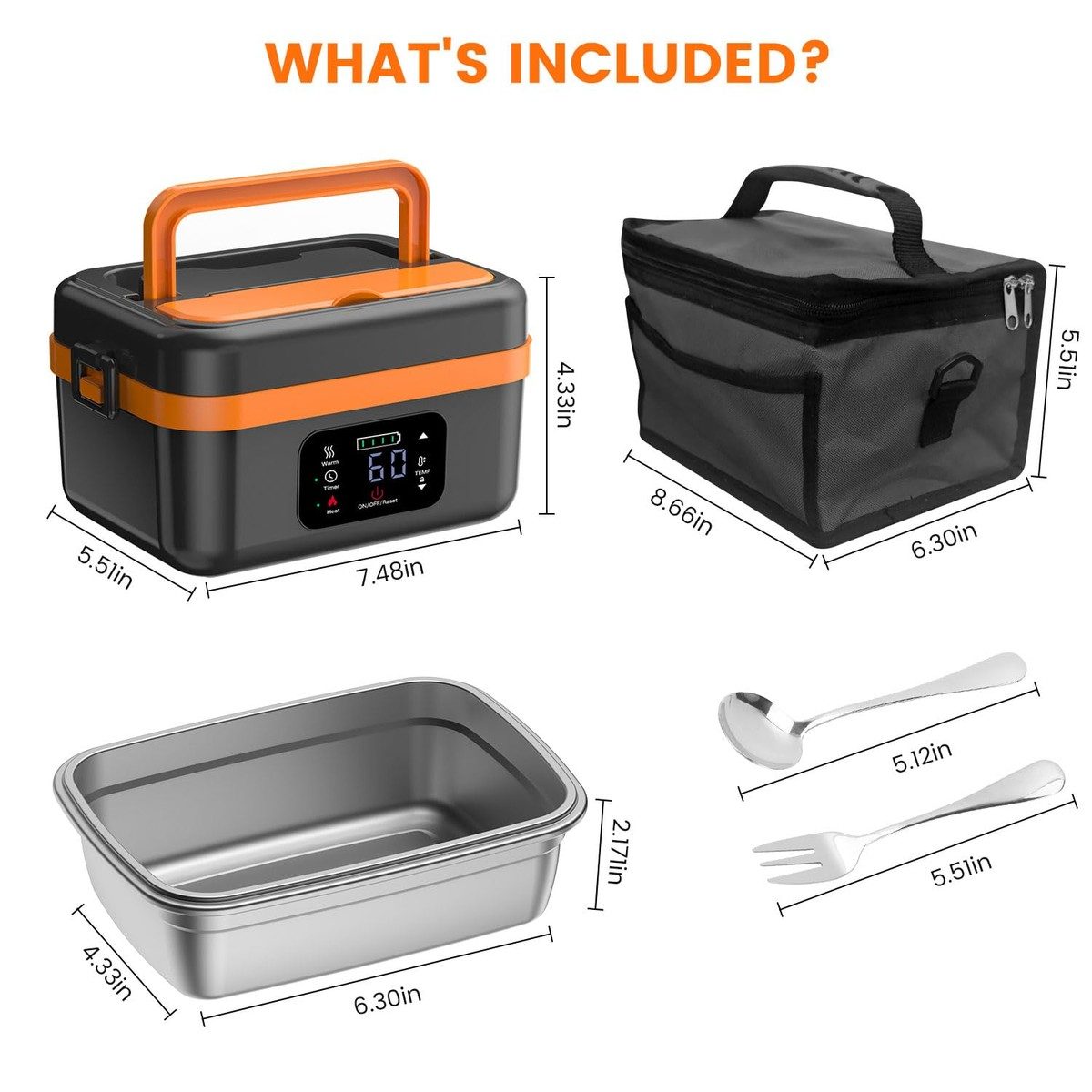 Electric Heating Lunch Box 1L
