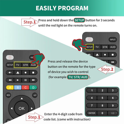 Universal TV Remote – Infrared Remote Control for Samsung, LG, TCL, Hisense, Sony, Vizio