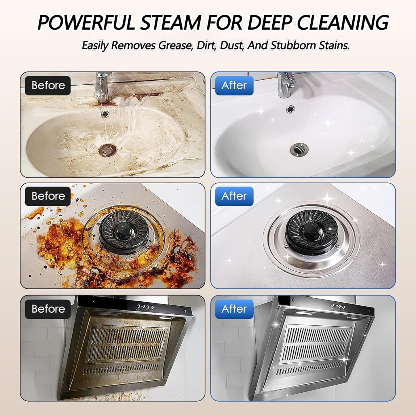 Handheld 2500W Steam Cleaner High Temperature Pressurized