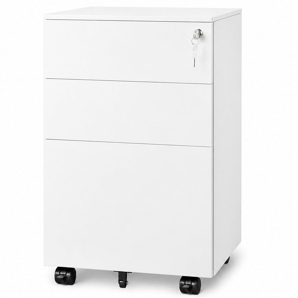 Office Filing Cabinet with Wheels, Lock File Organiser