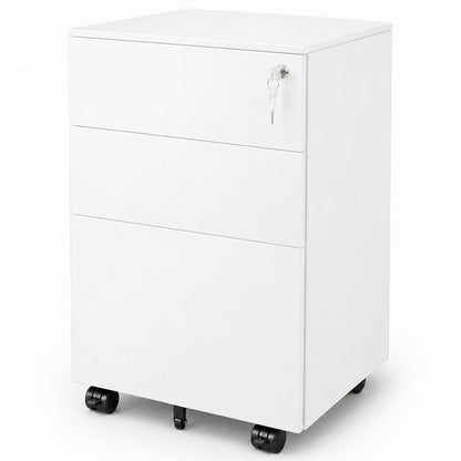 Office Filing Cabinet with Wheels, Lock File Organiser