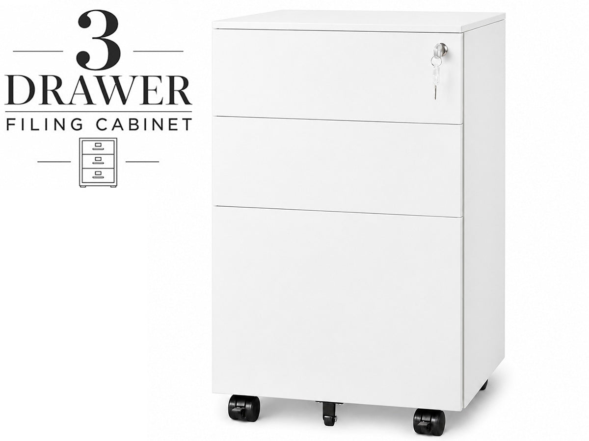 Office Filing Cabinet with Wheels, Lock File Organiser