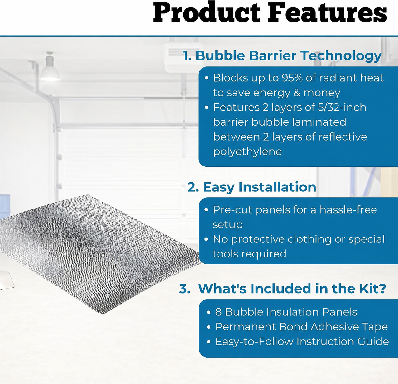 Garage Door Insulation Panel DIY Kit