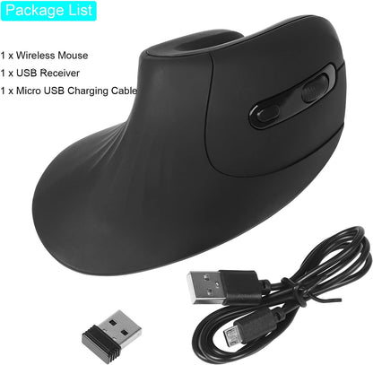 Vertical Rechargeable Wireless Ergonomic Mouse