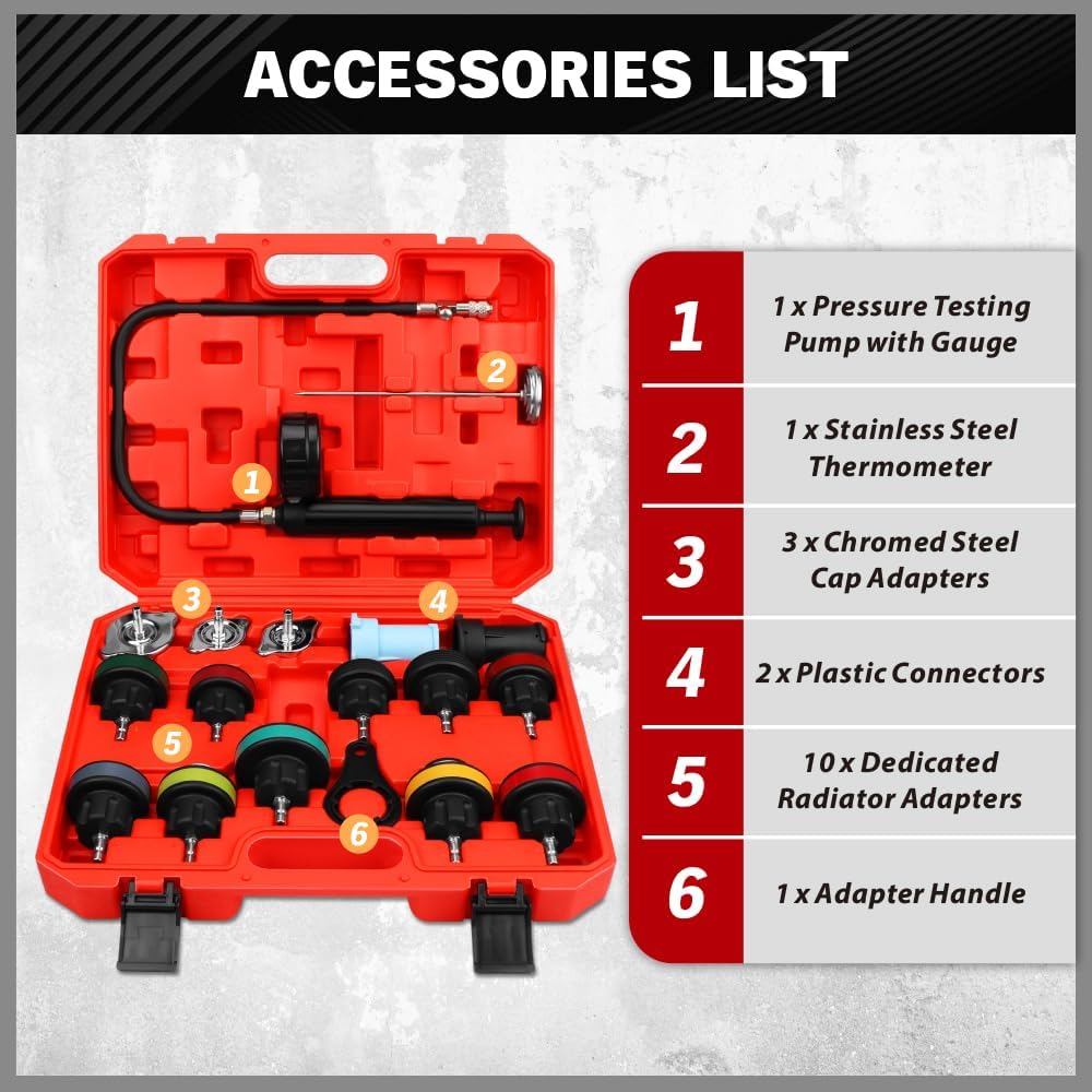 Radiator Pressure Tester Kit 18PCS