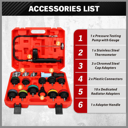 Radiator Pressure Tester Kit 18PCS