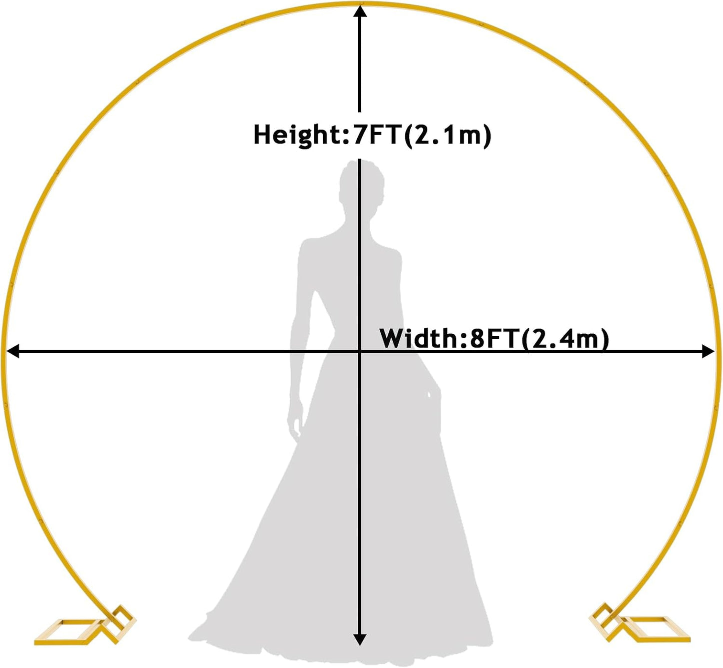 Wedding Hoop Round Circle Arch Backdrop Flower Display Stand 8Ft