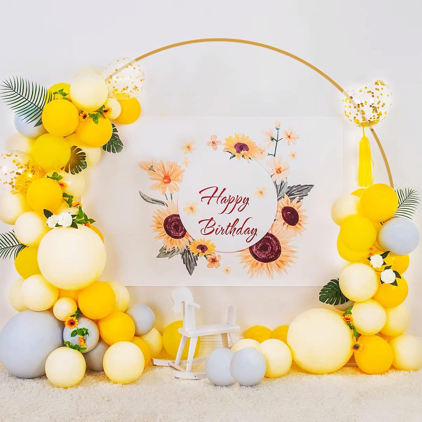 Wedding Hoop Round Circle Arch Backdrop Flower Display Stand 8Ft