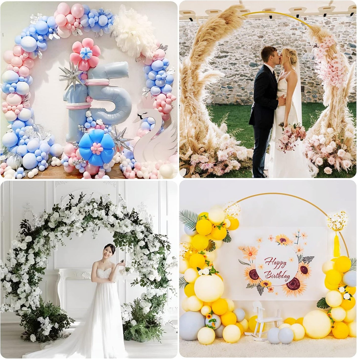 Wedding Hoop Round Circle Arch Backdrop Flower Display Stand 8Ft