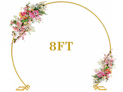 Wedding Hoop Round Circle Arch Backdrop Flower Display Stand 8Ft