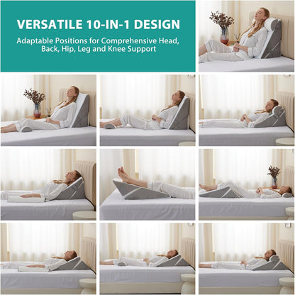 3 Piece Wedge Memory Foam Pillow