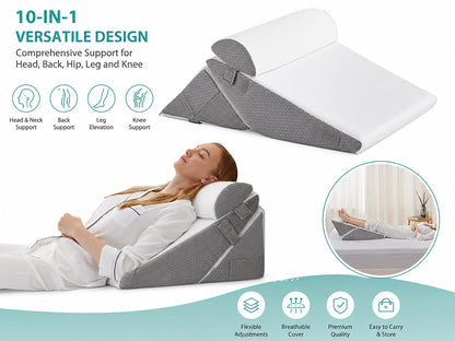 3 Piece Wedge Memory Foam Pillow