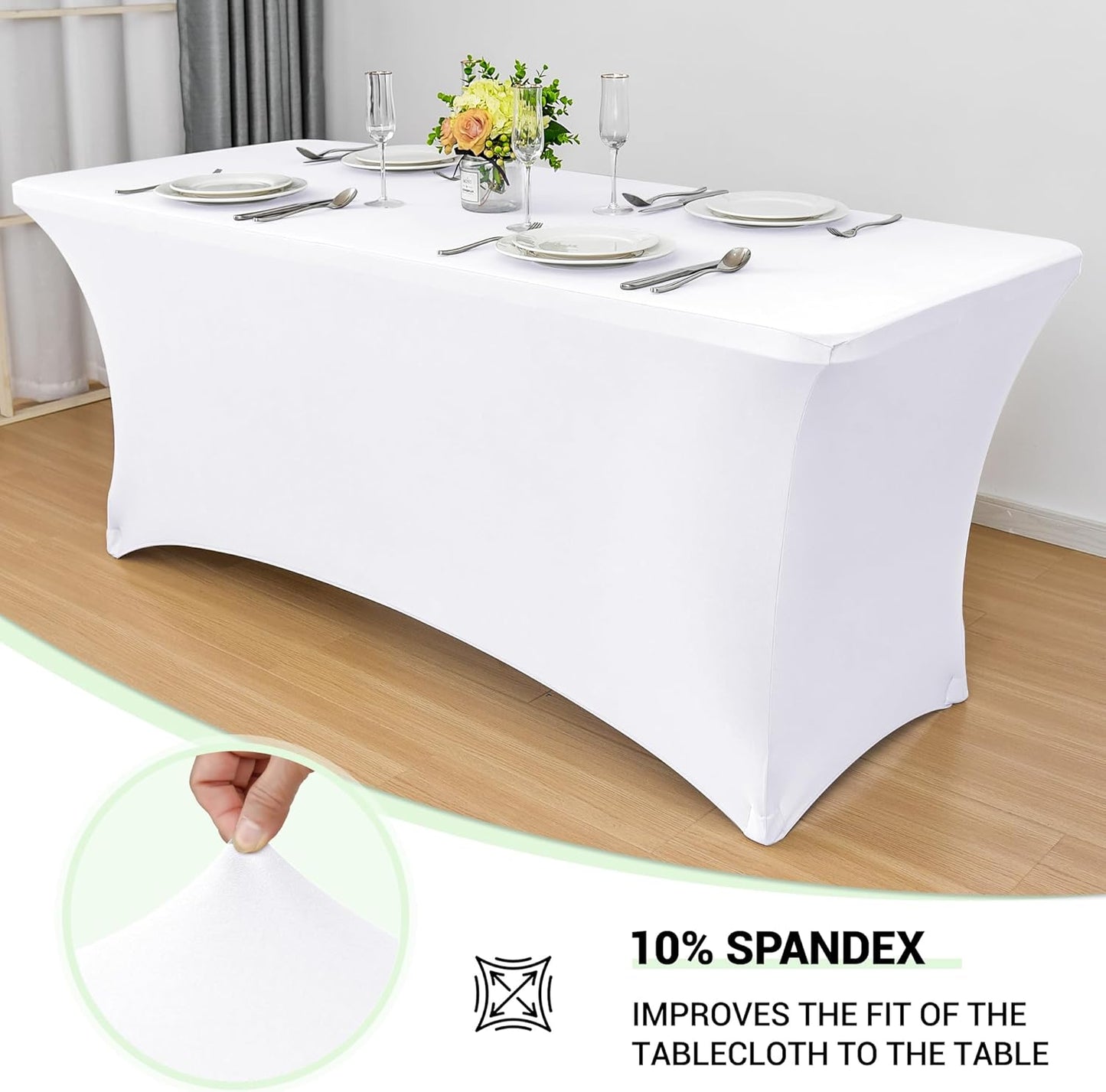 6ft Stretch Spandex Table Cover (2 Pcs)