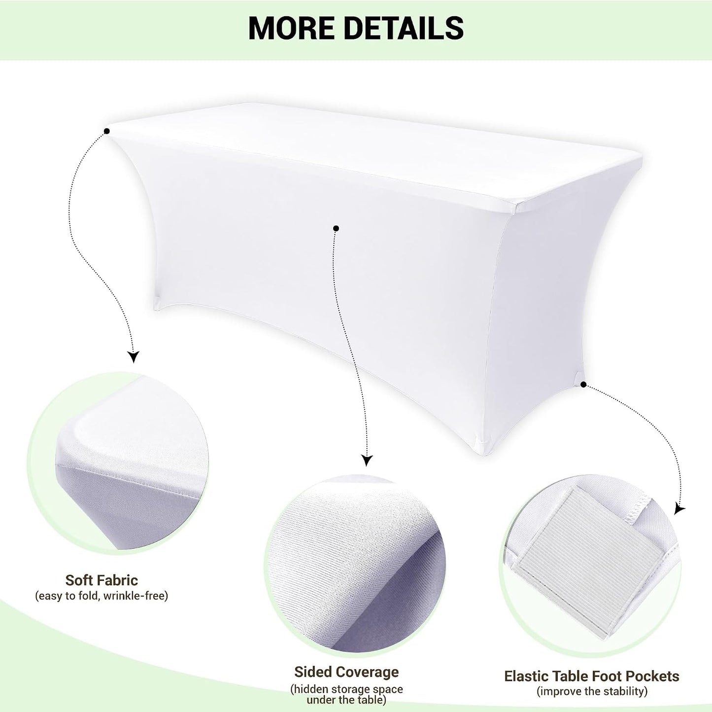 6ft Stretch Spandex Table Cover (2 Pcs)