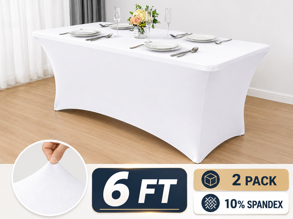 6ft Stretch Spandex Table Cover (2 Pcs)