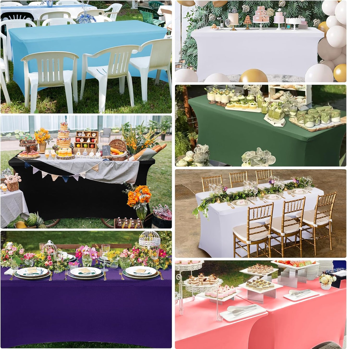 6ft Stretch Spandex Table Cover (2 Pcs)