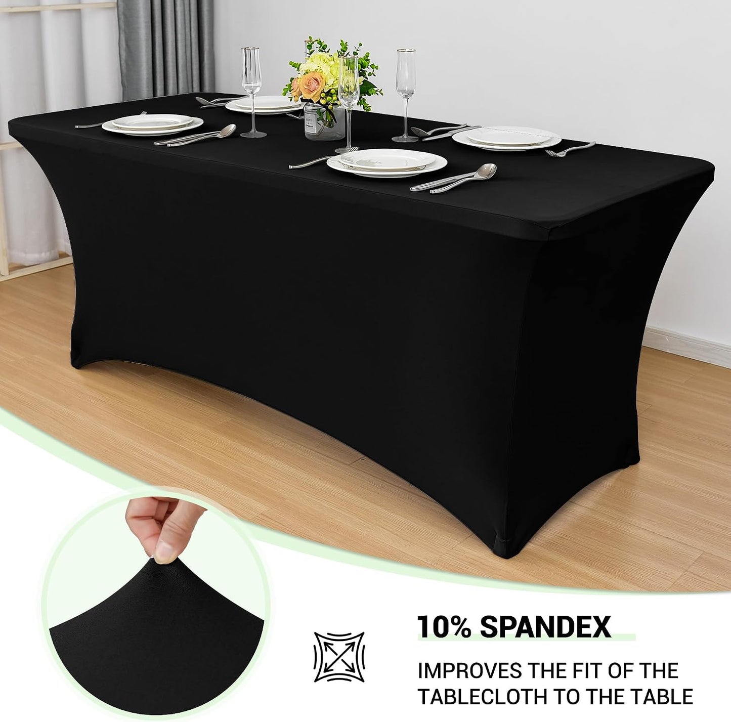 6ft Stretch Spandex Table Cover (2 Pcs)