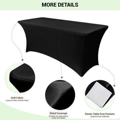 6ft Stretch Spandex Table Cover (2 Pcs)