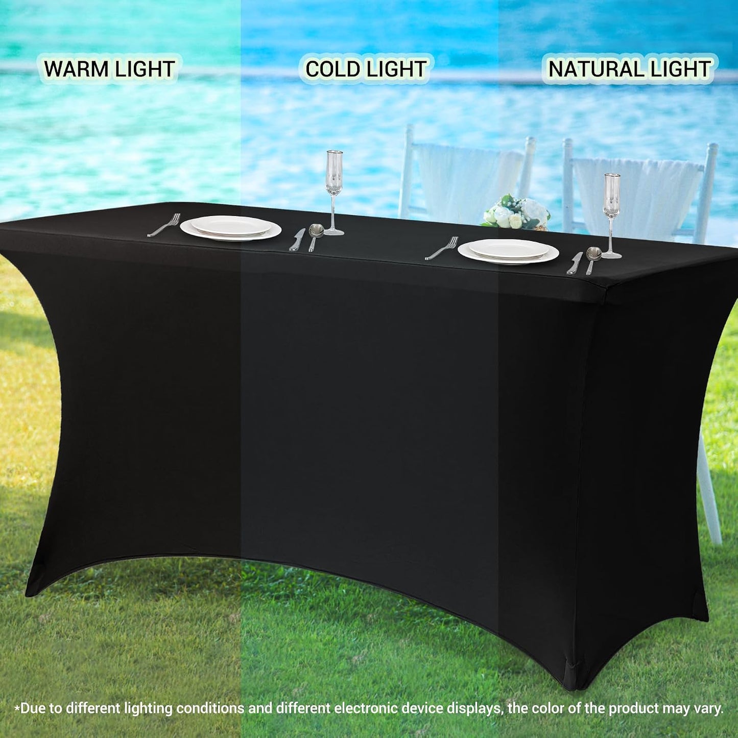 6ft Stretch Spandex Table Cover (2 Pcs)