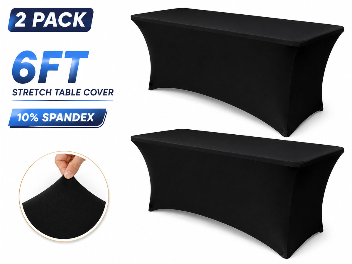 6ft Stretch Spandex Table Cover (2 Pcs)