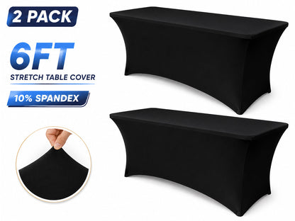 6ft Stretch Spandex Table Cover (2 Pcs)