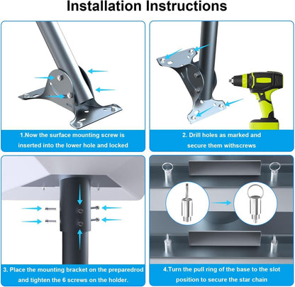 Starlink Gen 3 Mount, 360 Rotatable Roof & Wall Mount for V3 Starlink