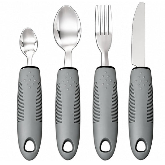 Adaptive Utensils 4pcs Set for Hand Tremors, Elderly, Arthritis, Arkinsons