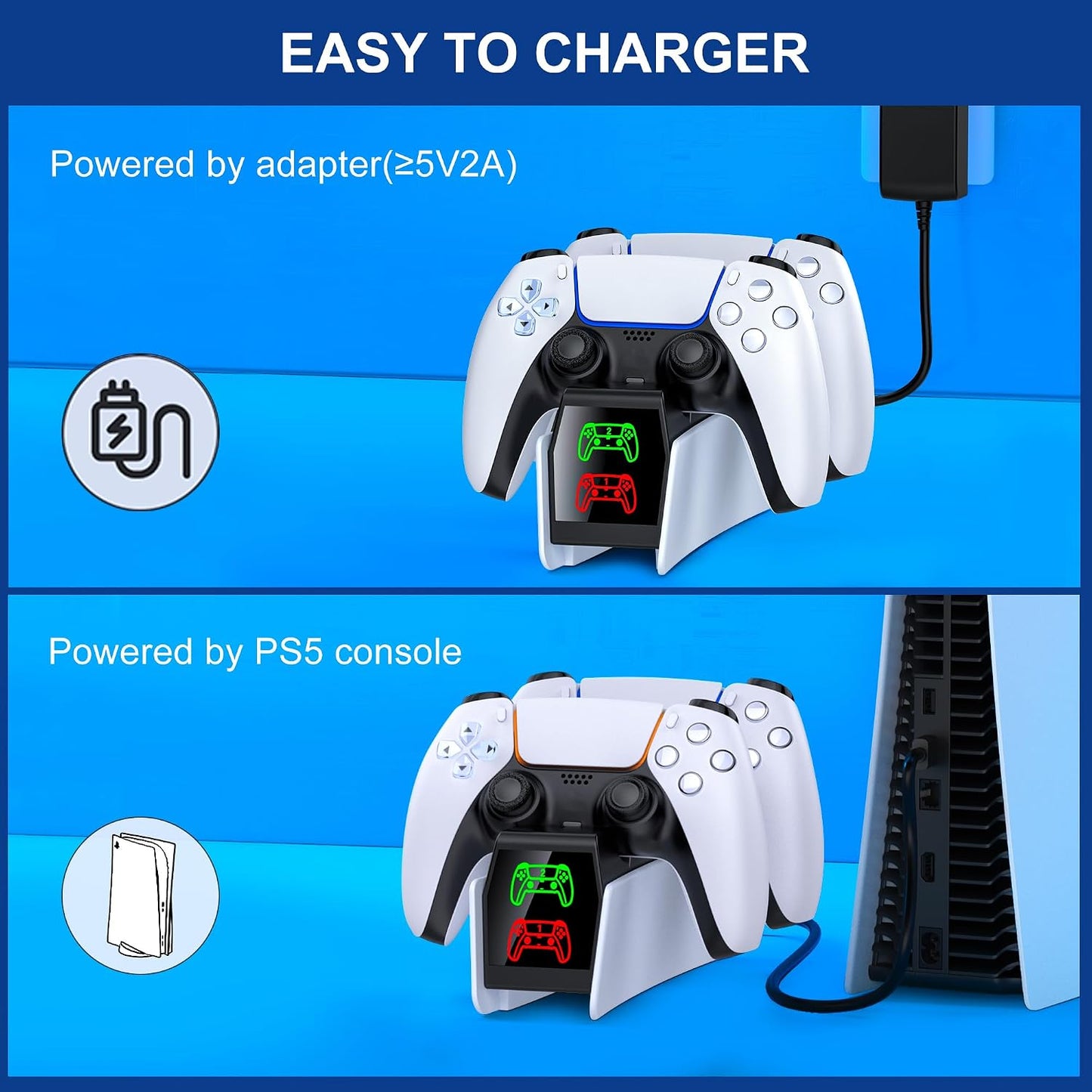 Dual Controller Charging Station for PS5