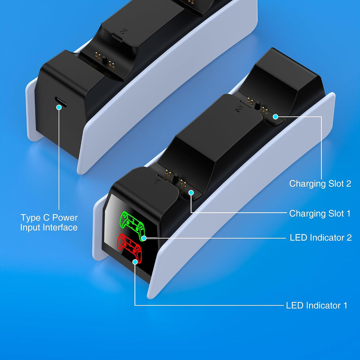 Dual Controller Charging Station for PS5