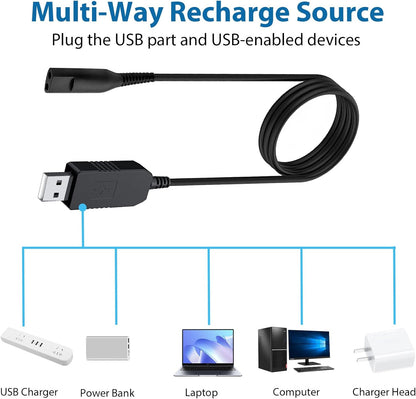 Braun Shaver Charger Charging Cable USB 12V