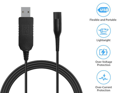 Braun Shaver Charger Charging Cable USB 12V
