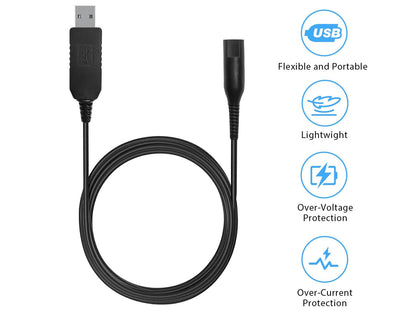Braun Shaver Charger Charging Cable USB 12V