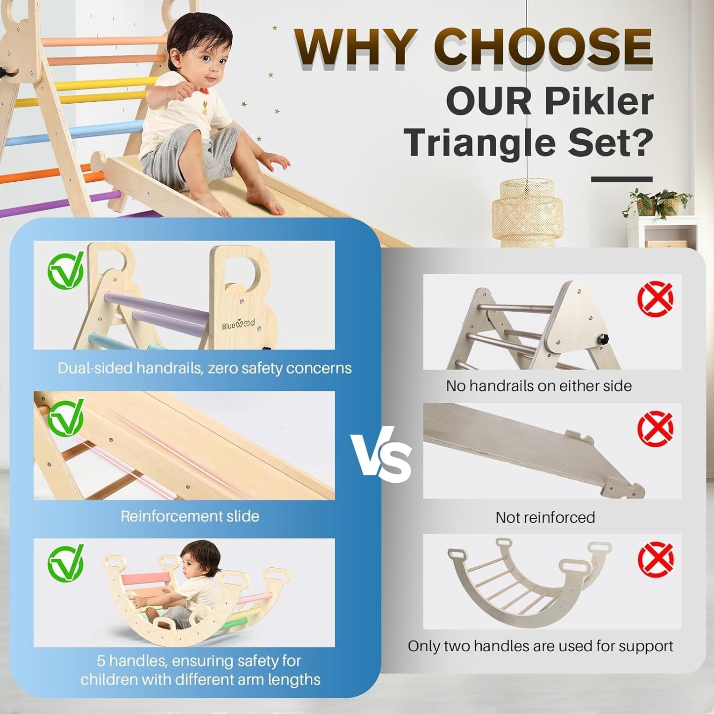 Pikler Triangle Set Wooden