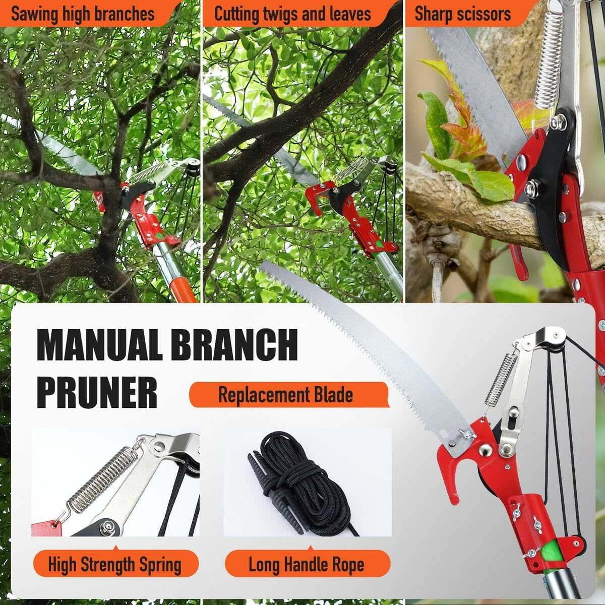 Manual Pole Saw Extendable Tree Pruner