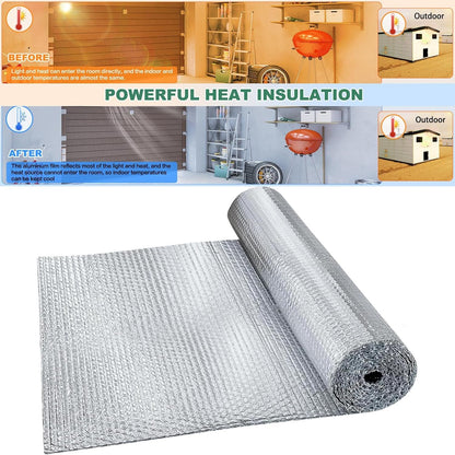 Double Layer Aluminium Bubble Foil Insulation (10mx1.2m)