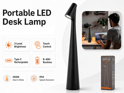 LED Desk Lamp  Cordless Rechargeable