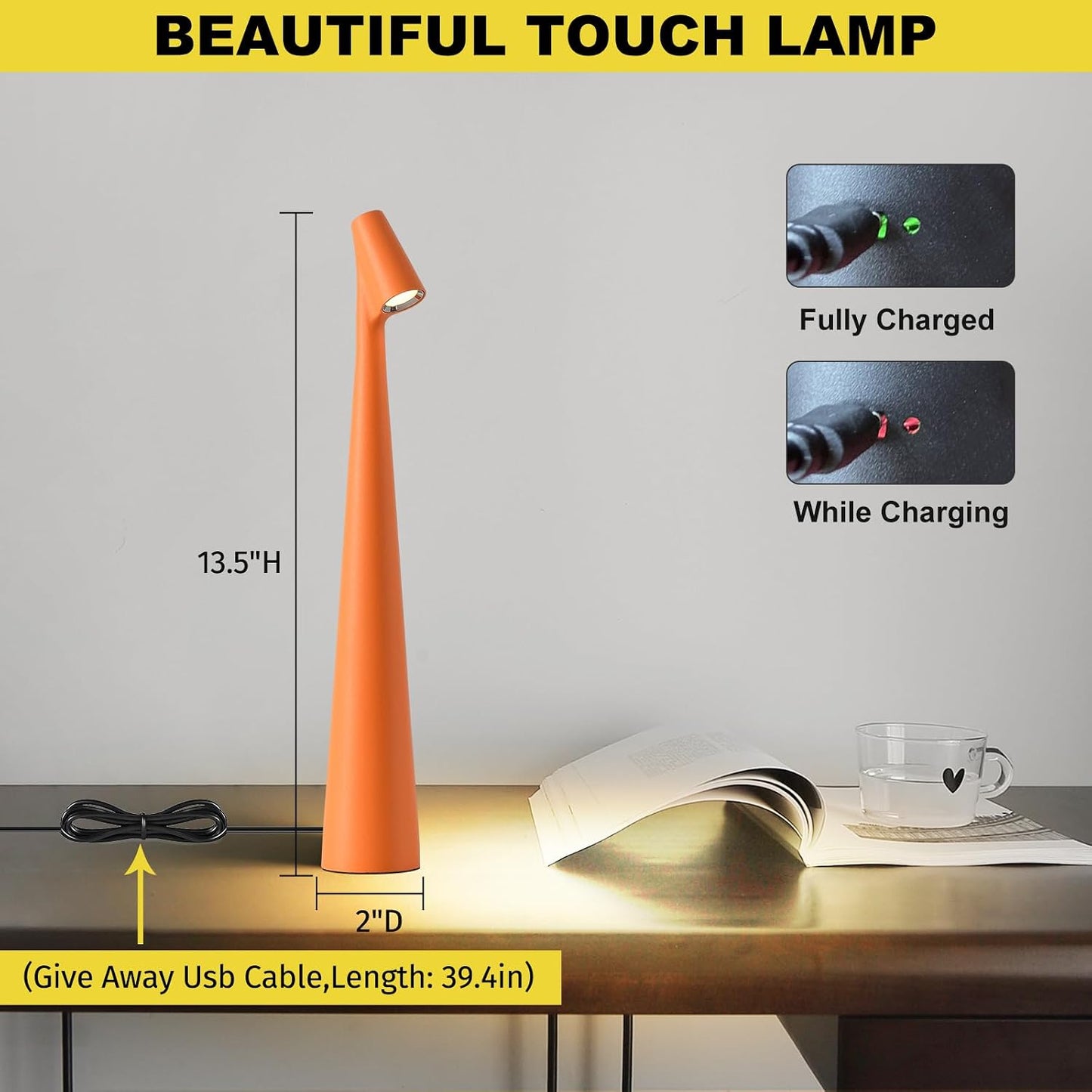 LED Desk Lamp  Cordless Rechargeable