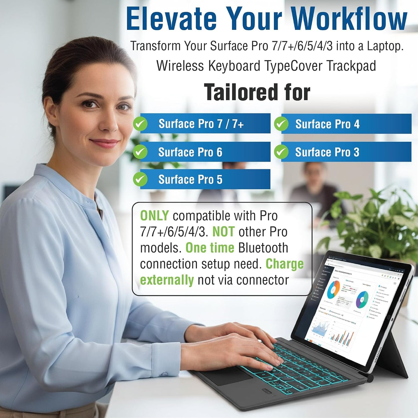 Wireless Microsoft Surface Pro Keyboard Type Cover