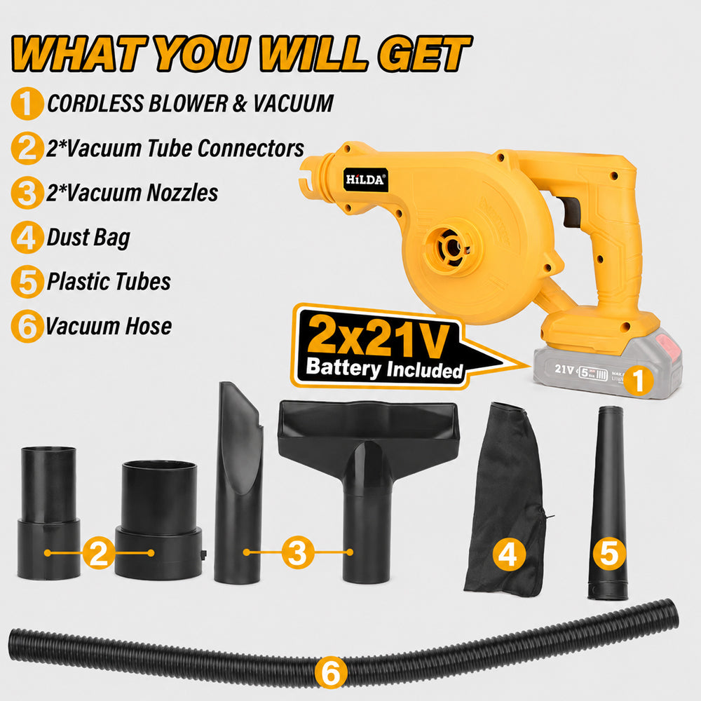 Cordless Leaf Blower Electric Blower 21V