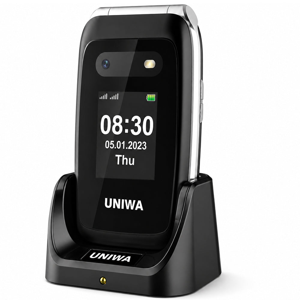 Big Button Senior Mobile Phone – 4G Dual SIM Flip Phone with SOS Button, Charging Dock, Dual Screen and Bluetooth 5.0